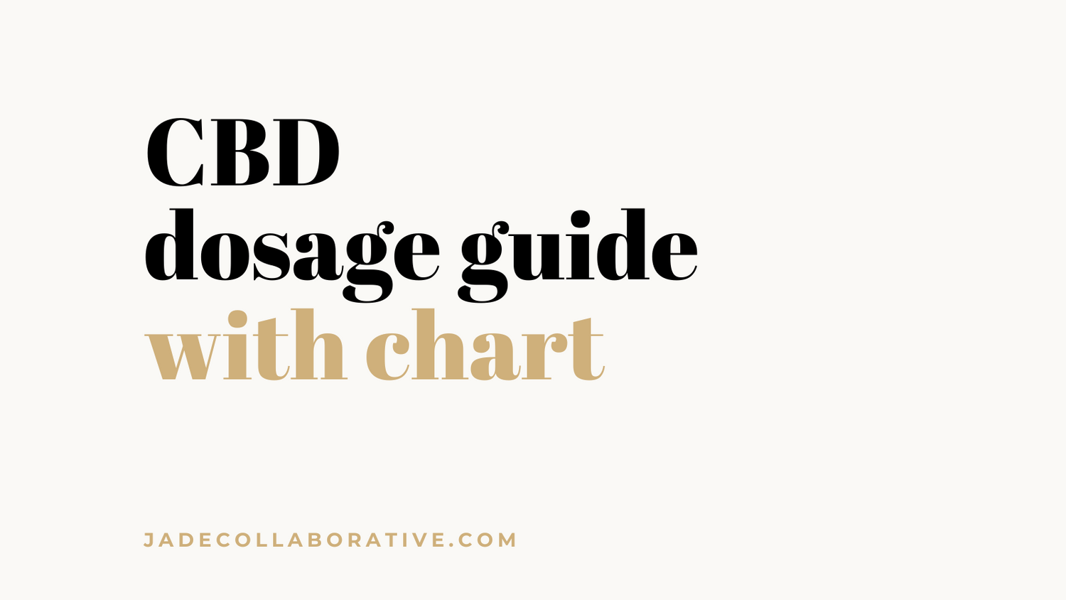 cbd dosage and timing guide with chart